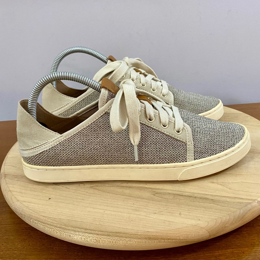 OluKai Pehuea Li Women's 9 Gray Mesh Sneakers Drop-In Heel Slip On Shoes